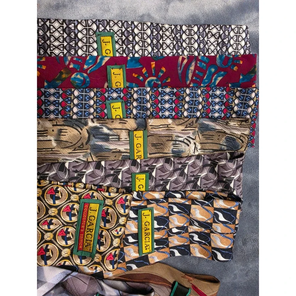 J. Garcia Silk Tie Lot 10pc Vintage Abstract Art Grateful Dead Neckties Set